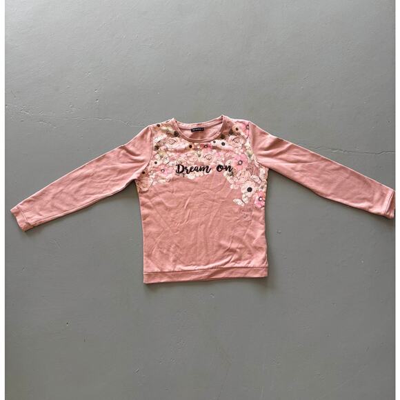 Terranova “Dream on” floral graphic long-sleeve tee — Medium, dusty pink - Picture 1 of 2